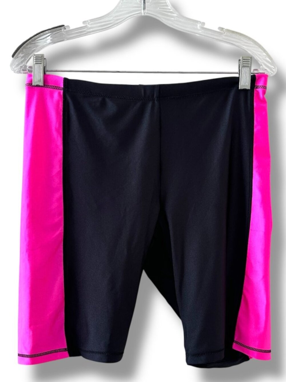Vintage St. Raphaël Black & Neon Pink Bike Shorts Women's Size M/L Cycling Italy